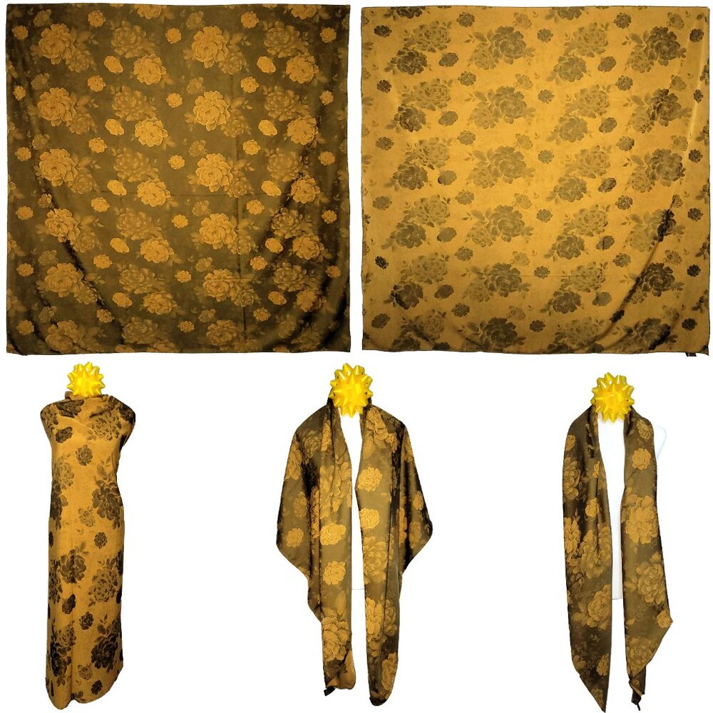 NWT Double Sided Silk Scarf 52"x52" Large Square Shawl Wrap 3016